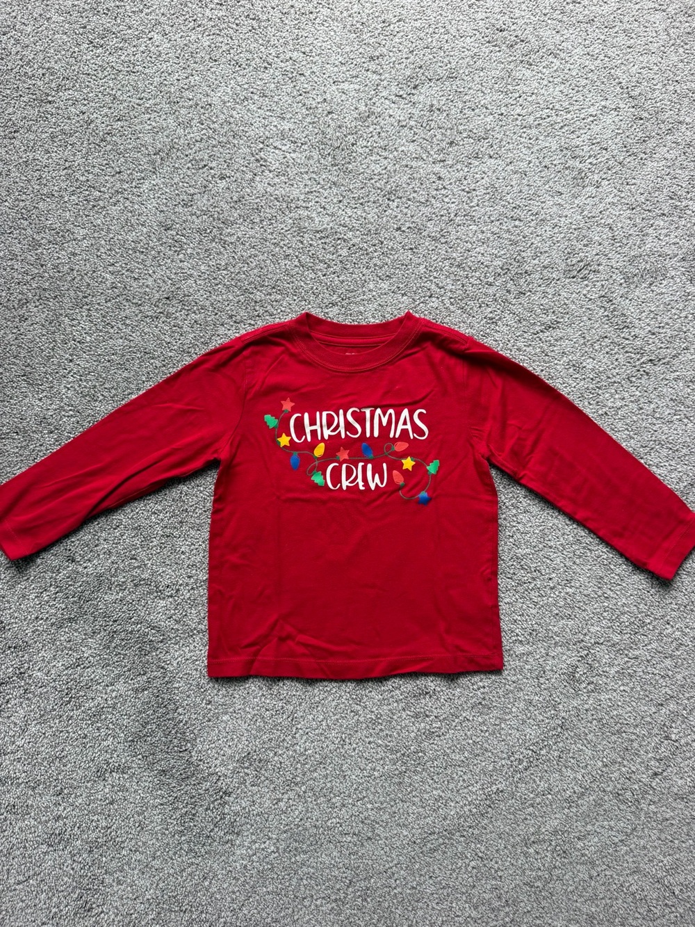 Holiday Time Red "Christmas Crew" Long-Sleeve Kids Tee